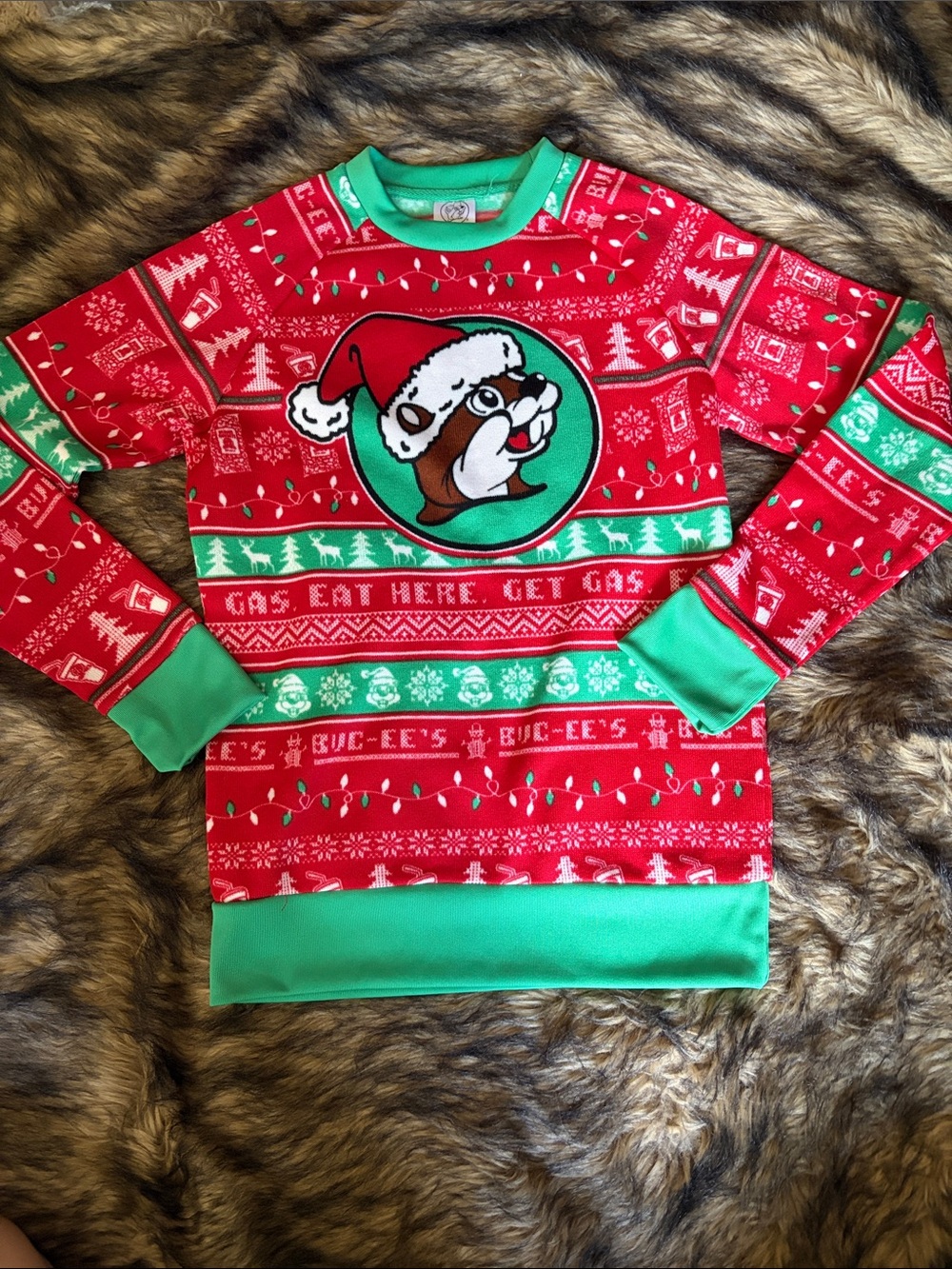 Unique and Rare Unisex Christmas Bucee's  Texas Christmas Sweater Size Small